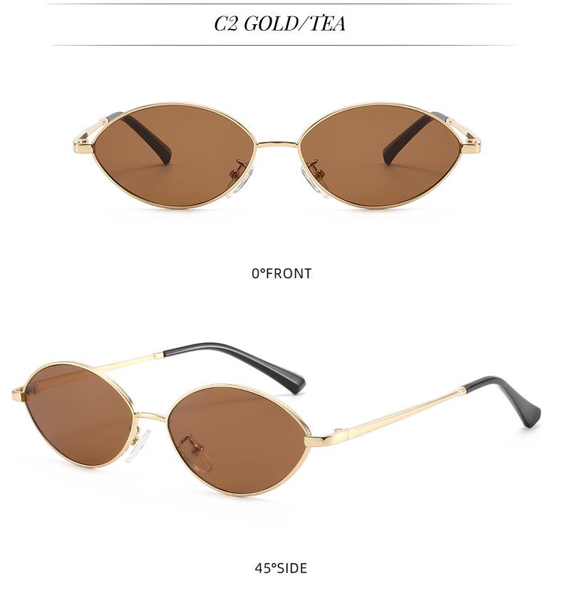 Trendy Euro-American Metal Frame Small Sunglasses for Women: Retro Street Style with High-End Appeal