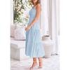 Summer Boho Sleeveless Strappy Smocked Tiered Maxi Casual Dress