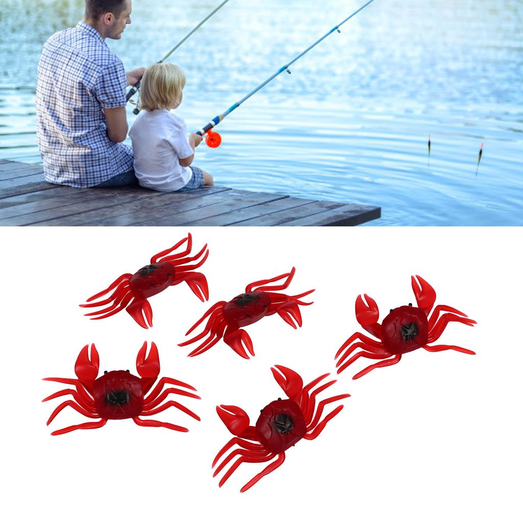 5PCS Simulated Crab Bait Soft Silicone Portable Reusable Artificial Fishing Lure for Angling