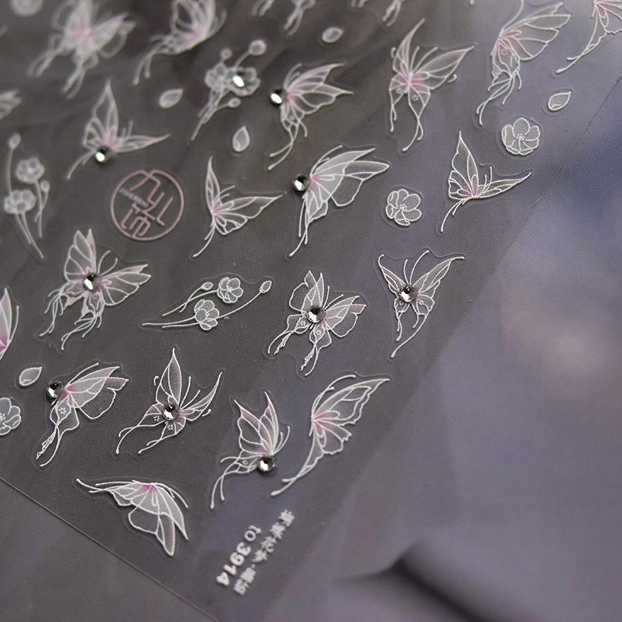 Bright Crystal Butterfly Nail Art Sticker DIY Making Creative Decorative Stickers