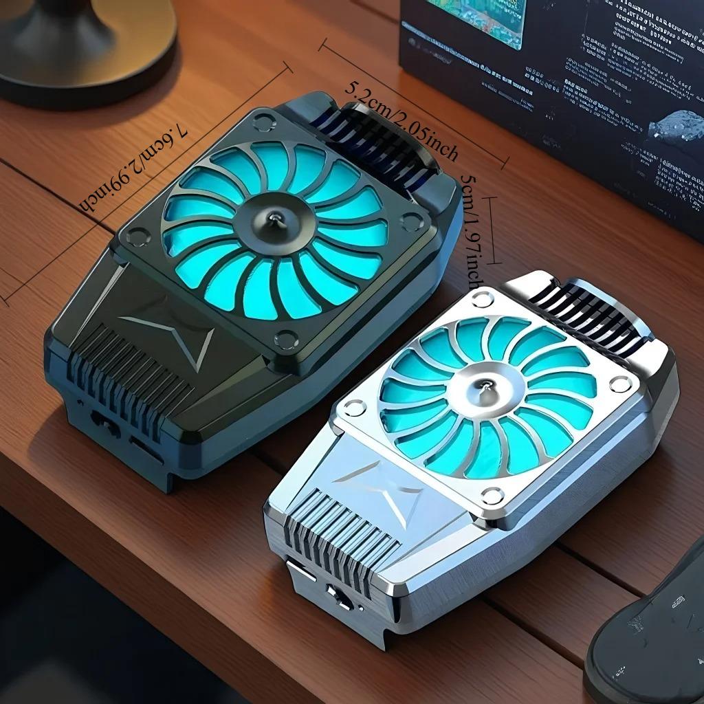 Portable Turbo Hurricane Phone Cooler - Metal Structure Universal Cooling Fan with Silent Operation for