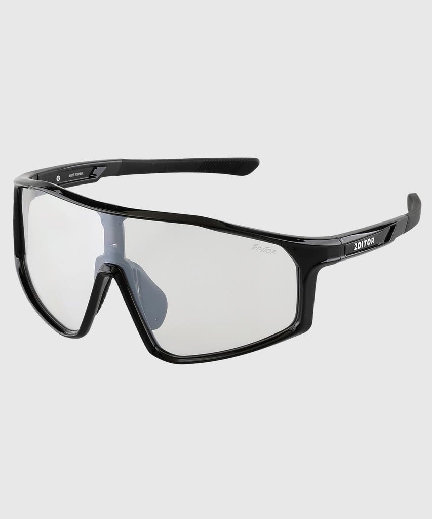 Tuditeo Sports Exercise Running Goggles Iter Sunglasses C5 Photochromic Silver/Frame Black