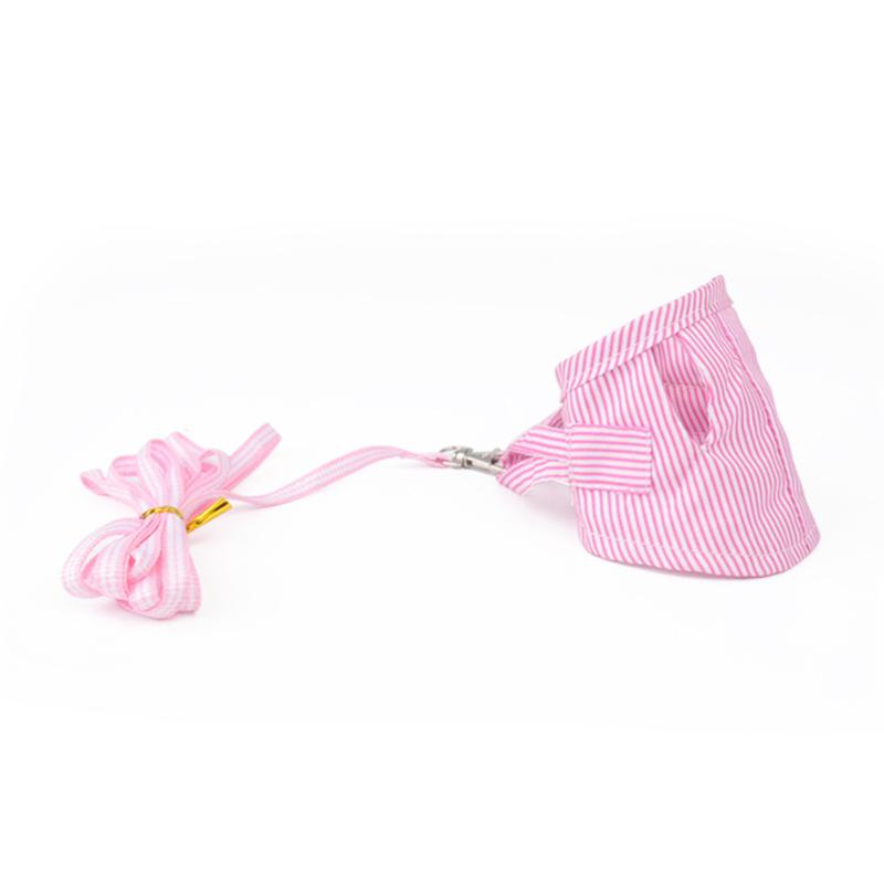 

Нагрудный ремень для мелких домашних животных, хомяк, уличная тяговая веревка, дышащий хлопковый регулируемый поводок, жилет для шиншиллы, морской свинки S 26cm розовый