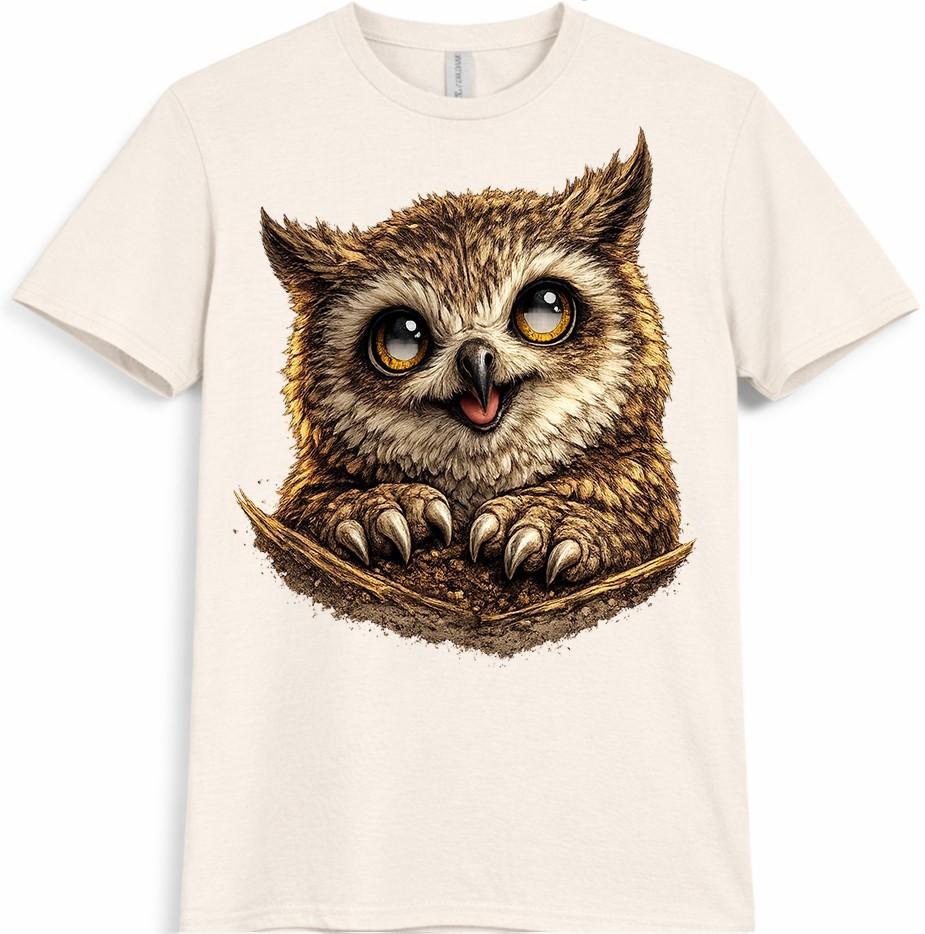 Owl T Shirt Cute Baby Owl Graphic Tee Adorable Bird Lover Casual Animal Top