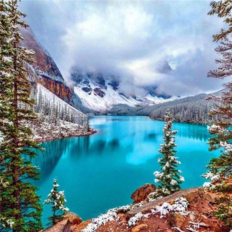 5D DIY Diamond Painting Four Seasons Scenery Diamond Embroidery Cross Stitch Full Round Drill Home Decor Manual Art Gift