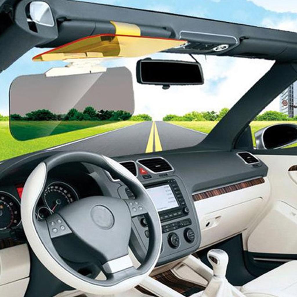 Car Day Night Extension Anti Glare Visor 2 in 1 Automobile Anti UV Block Visor Dazzle Proof Sunshade Mirror Goggles Shield for Most Vehicles