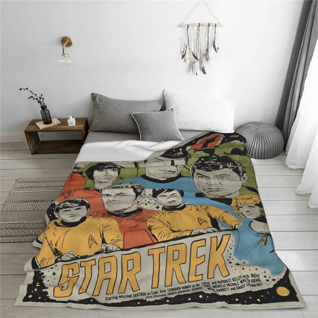 Stars Treks Groups James Blankets Coral Fleece Plush Spring Autumn Starfleet Movie Breathable Lightweight Throw Blanket Throws