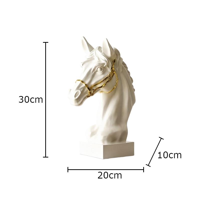 

Horse Head Sculpture Resin Ornaments Wine Cabinet Desktop Artistic Soft Decoration Horse Head Modern Home Decor Accessories білий