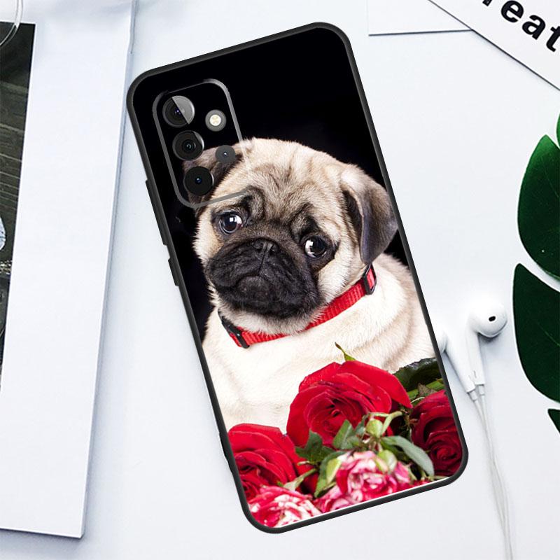 

Pug Dog Sitting With Bow Tie Roses For Samsung Galaxy A06 A05 A16 A54 A34 A14 A55 A35 A15 A53 A33 A13 A22 A32 A52 Phone Case Samsung A32 4G