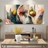 Vintage Gold Green Pink Flowers Posters Wall Art Canvas Painting Prints Pictures Living Room Interior Home Decoration