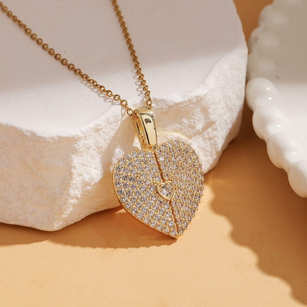 Titanium Steel Heart-shaped Necklace Handmade Couple Love Locket Jewelry Accessories
