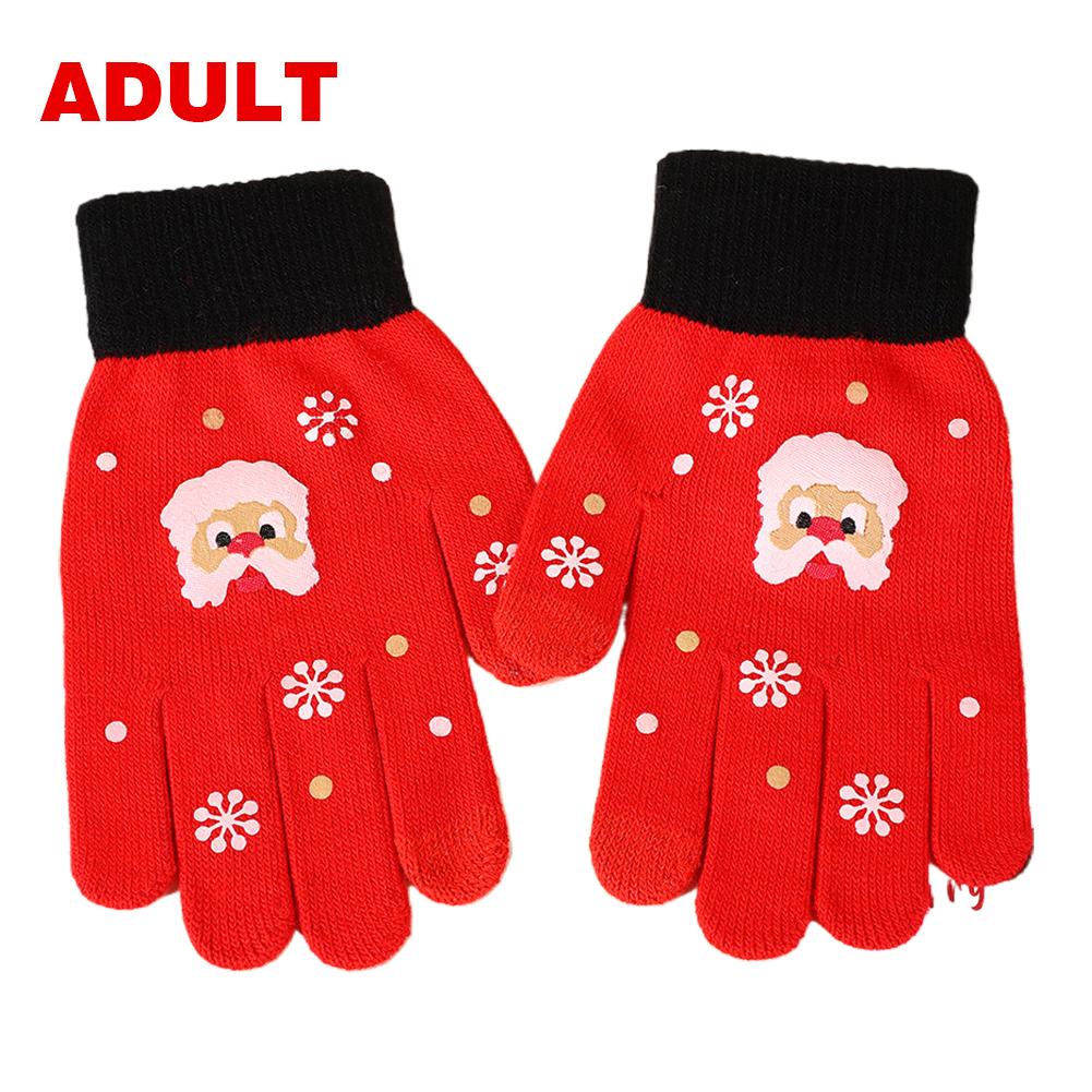 Premium Knitted Christmas Gloves Santa Snowflake Design Touchscreen Compatible Warm Winter Adult Kids Sizes Festive Gift