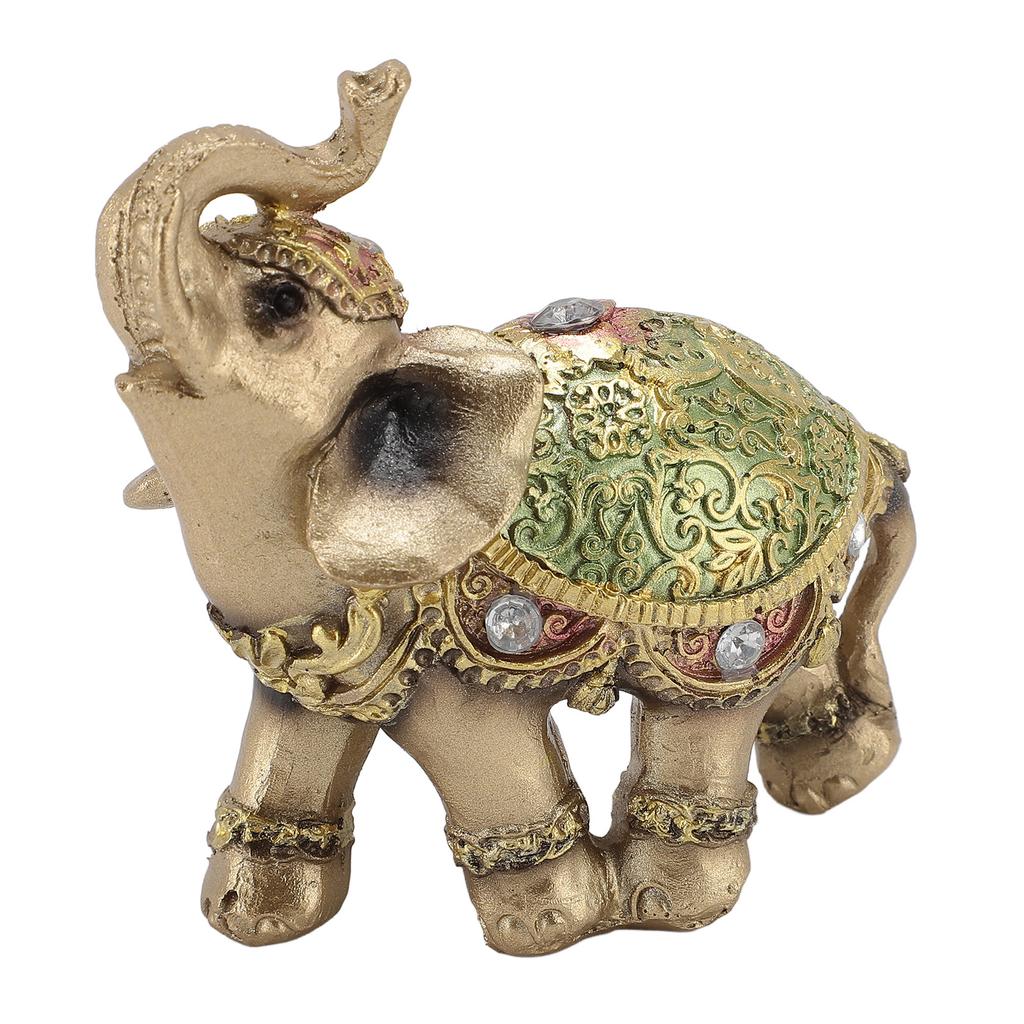 Elephant Statue Wealth Lucky Feng Shui Elephant Figurine Home Decor House Warming Present TV