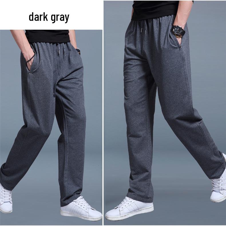 

Men s Casual Plus Size Solid Color Loose Straight-Leg Sweatpants - Spring/Summer Collection L темно-серого