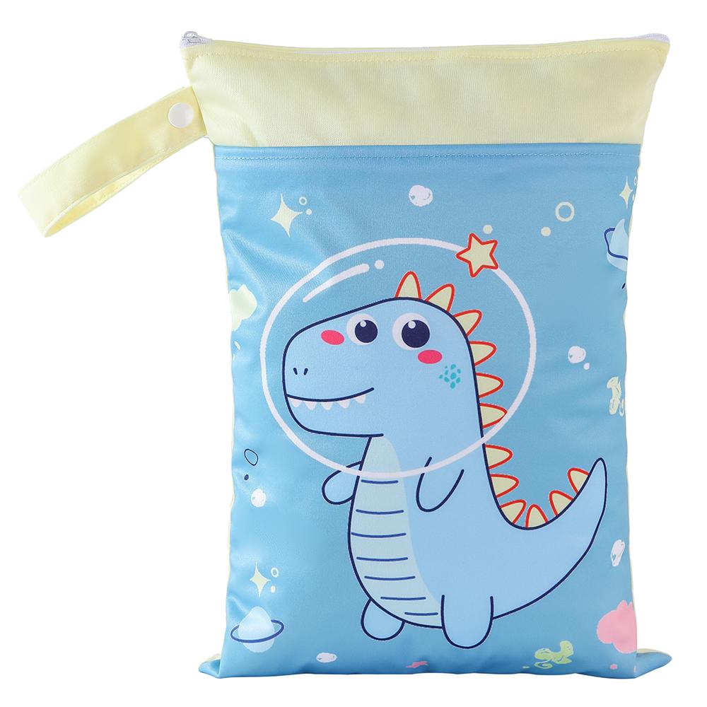 Special Offer Promotion Series 25*35cm Carton Wet Bags Polyester Waterproof Swimsuit Bag Double Pocket Baby Diaper Dry Wet Bag
