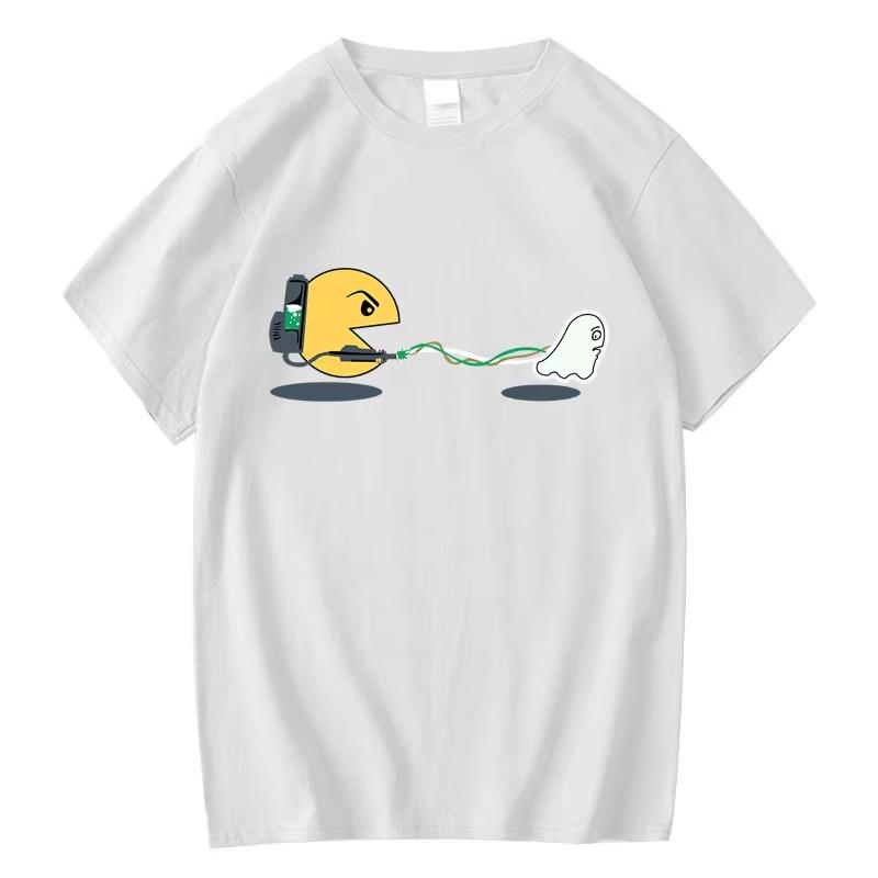 Men's Summer Casual T-shirt 100% Cotton Fun-printed Men's Round Neck Loose T-shirt Short-sleeved Men's T-shirt