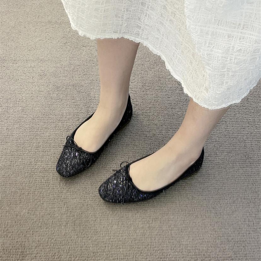 Fashion Bailamos New Sweet Women Ballet Flats Fashion Butterfly-Knot Casual Working Shoes Woman Spring Summer Ladies Concise Flats Mujer
