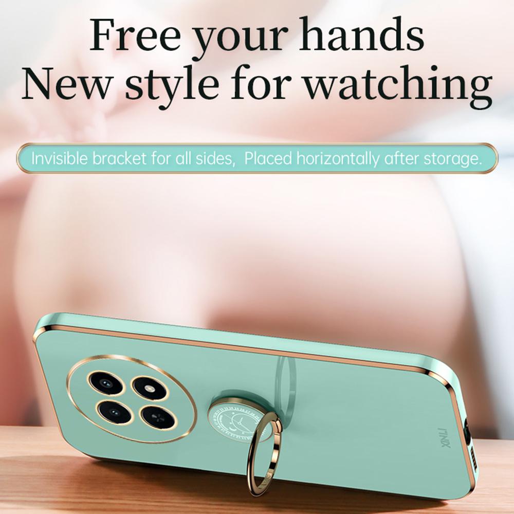 XINLI For Realme 12 5G/12x 5G Case Anti-Drop Ring Kickstand TPU Electroplating Phone Cover