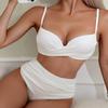 Neuer einfarbiger sexy Bikini-Badeanzug geteilt für Damen Strand-Heißwasserquellen-Badeanzug