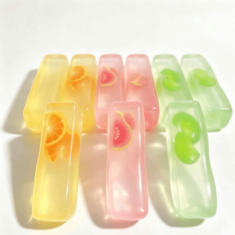 Soft Creamy Texture Reduce Pressure Toy Transparent Fruit Ice Cube Toy Gift