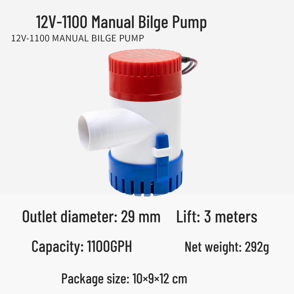 12V Automatische Marine-Bilgenpumpe - Kompakte Tauchwasserpumpe für Yacht/Wohnmobil für niedrige Wasserstände