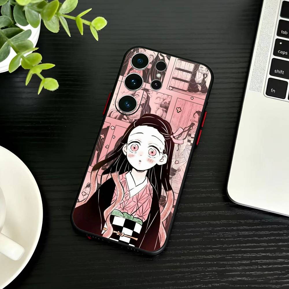 Nezuko L-Kamado Phone Case For Samsung S26,S25,S24,S23,S22,S30,S21,Ultra,Plus,FE 5G Black Soft Cover
