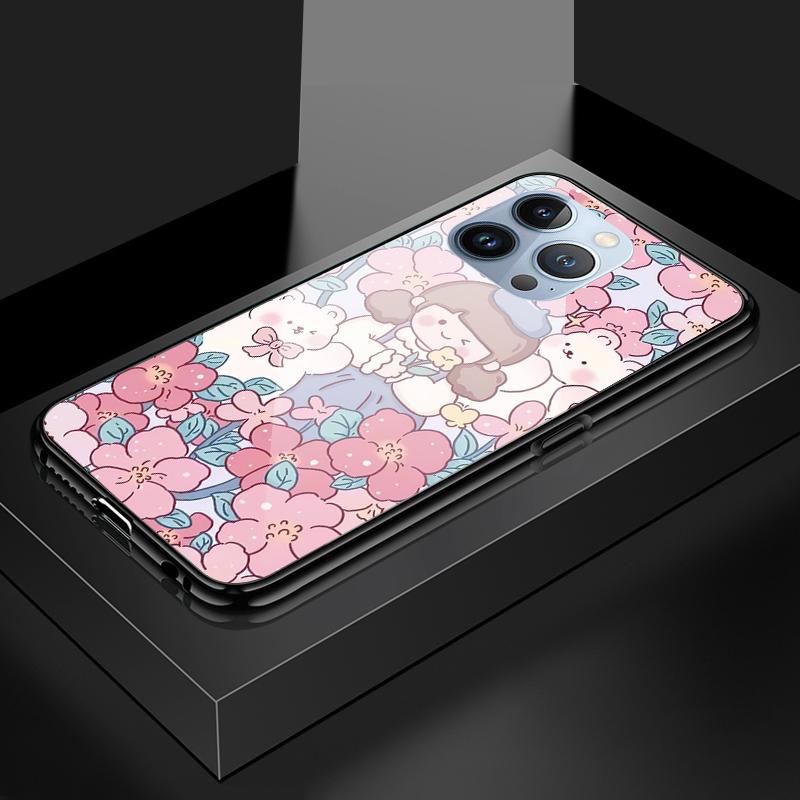 Tempered Glass Phone Case For OPPO Reno13 Reno14 Realme 11 12Pro 14 GTNeo6 C21Y C53 C75 OnePlus Nord2 NordCE3Lite Soft Edge Shockproof Smooth Shell