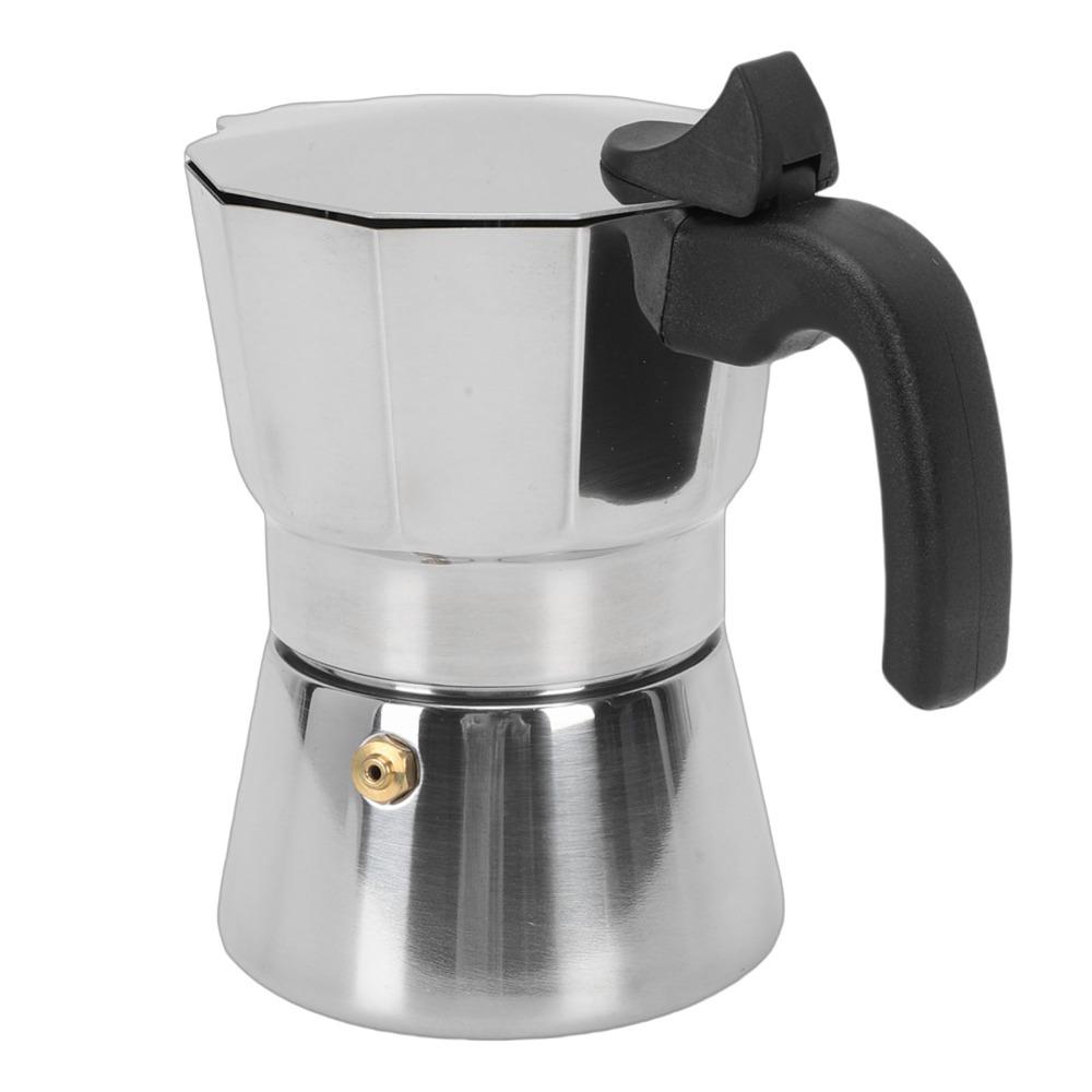 Stainless Steel Stovetop Coffee Maker 3/6 Cups Capacity Stovetop Espresso Maker For Camping
