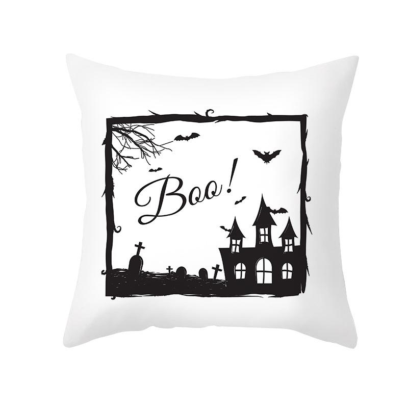 Halloween Spider Pumpkin Castle Print Cushion Cover Home Living Room Sofa Decoration Polyester Pillow Cover 45x45cm