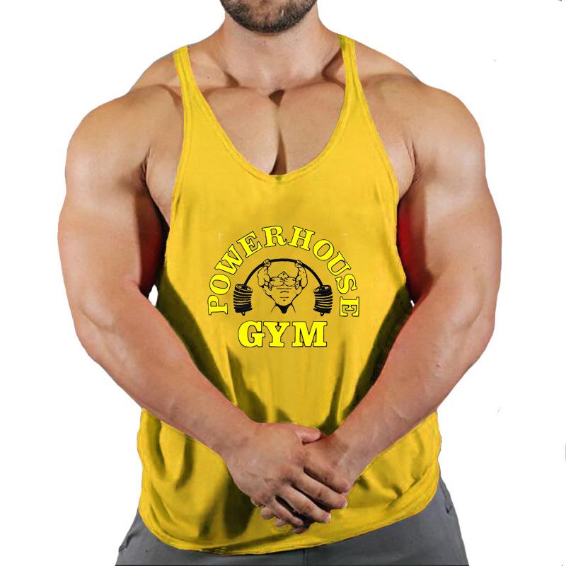 Herren Racerback Ärmellose Fitnessweste - Atmungsaktives, Locker sitzendes Trainings- & Laufshirt für Basketball XXL yellow