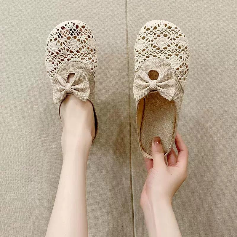 

Баотоу полутапочки женская обувь лето новый ленивый интернет-знаменитости мода универсальные рыбацкие беременные женщины носят крутые тапочки 40 бежевый