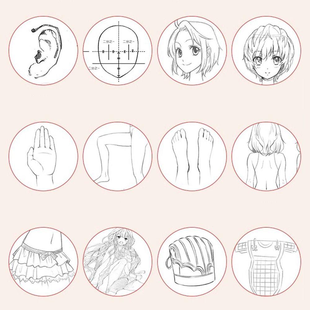 Anime Characters Hand Painted Tutorial Book Comics Girl Boy Art Copy Practice Book Artist