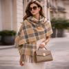 Luxury Thick Scarf Cashmere Plaid Tassel Winter Warm Scarves Soft Shawl Wrap Elegant Neck Scarf For Lady Casual Daily Wear Gifts