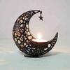 Metal Moon Candle Holder Eid Mubarak Candle Holder Home Islamic Muslim Party Decor Ramadan Candle Stand Eid Mubarak Table Decor