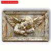 2d Flat 20*20cm, Angel Baby, Wooden Logo Fun Vintage Close Wooden Logo, Home Decoration, Wooden Logo Poster Holiday Gifts, for Home, Kitchen, Garden