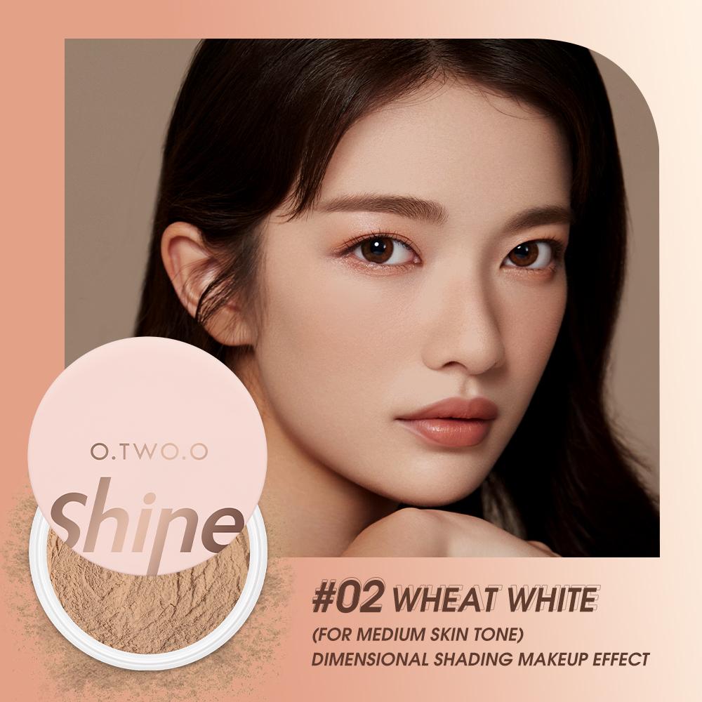 O.TWO.O Loose Powder Makeup Mineral 2 Colors Waterproof Matte Setting Finish Oil-Control Coverage Face Powder Women’s Cosmetics
