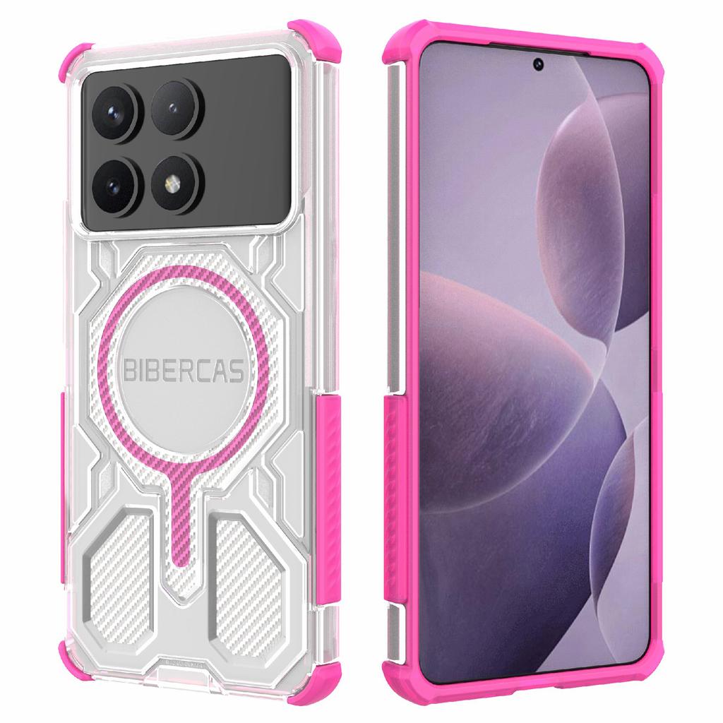 BIBERCAS J-16 Transparent Series Phone Case For Xiaomi Poco F6 Pro 5G/Redmi K70 5G/K70 Pro 5G Compatible with MagSafe TPU+PC Cover