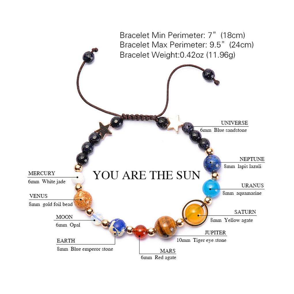 Stone Bracelet Hand Pendent Wrist Band Colorful Man Colorfast Sweet Gift Universe Birthday Gift Bead Bracelets