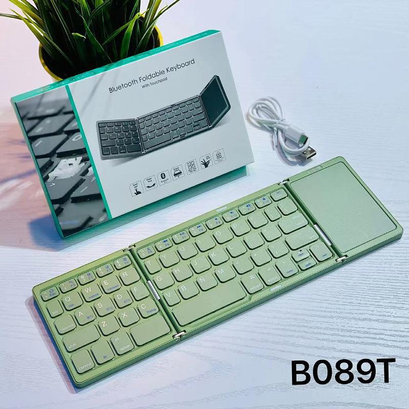 Compact Rechargeable Bluetooth Keyboard with Touchpad - Universal for Tablets