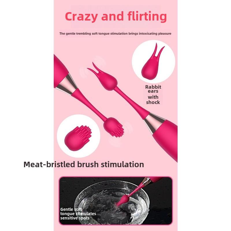 Private Desire Point Tide Pen Female High-frequency Double Head Vibration Tip Point Orgasm Stimulation Vibrator Masturbator