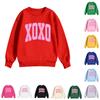 Children's Casual Round Neck Printed Pullover Long,sleeved Hooded Sweatshirt Top
