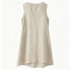 Women Sleeveless Loose Fit Dress V Neck Button Front Casual Summer Dress Lightweight Comfortable Fabric A Line Mini Dress