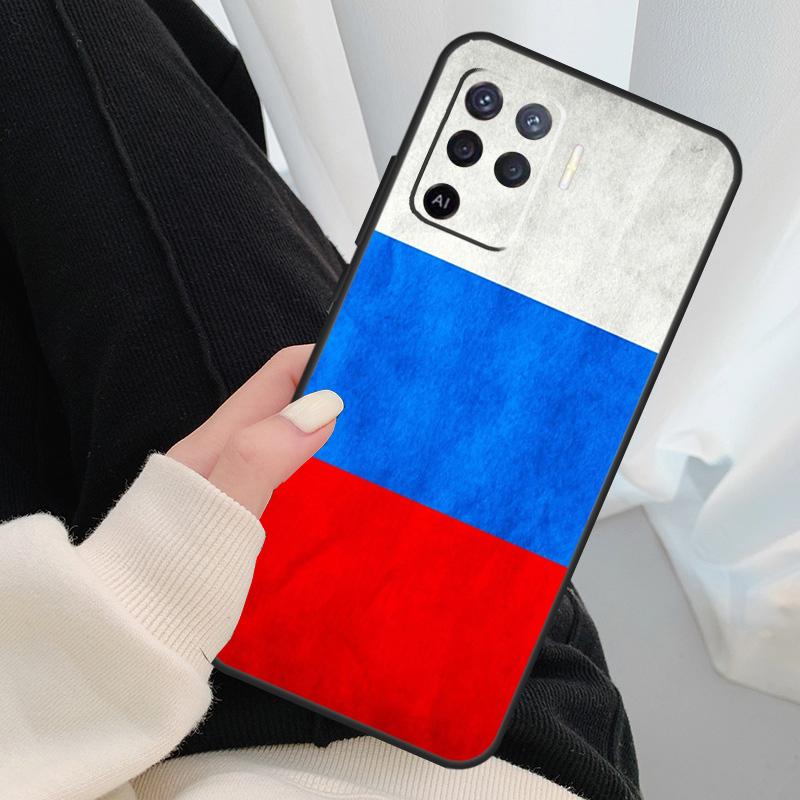 Russian Flag Case For Oppo A54 A74 A94 A18 A57 A17 A77 A38 A58 A78 A98 A80 A60 A40 A96 A76 A16 A15 A5 Pro