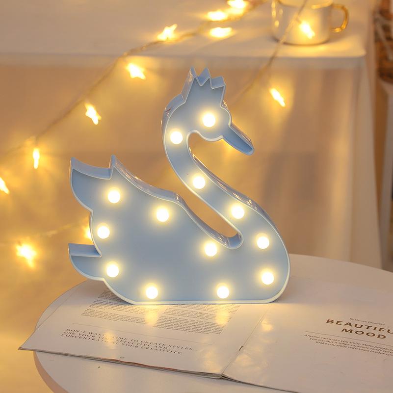 Swan, Cactus, Giraffe Shaped LED Night Light – Colorful Festival Decoration