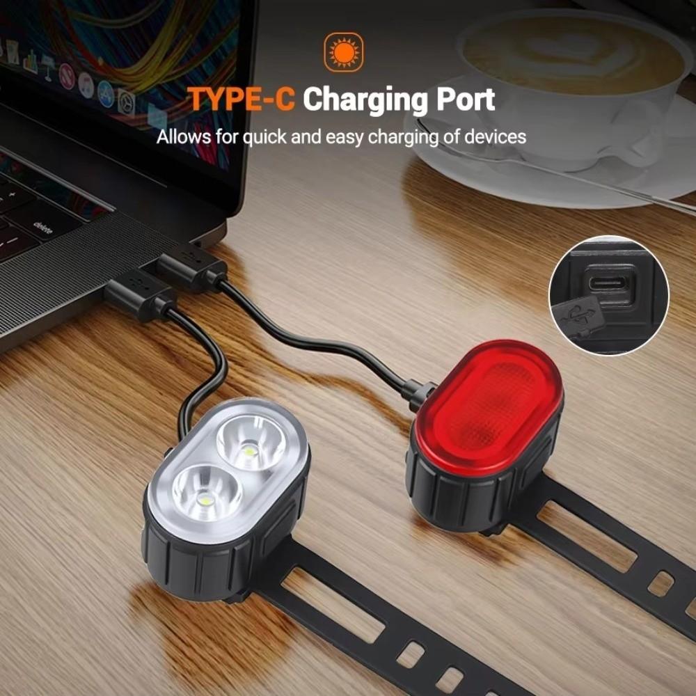 Warning Light Bike Warning Lamps Waterproof Cycling Flashlights Rechargeable Bike Lights Cycling