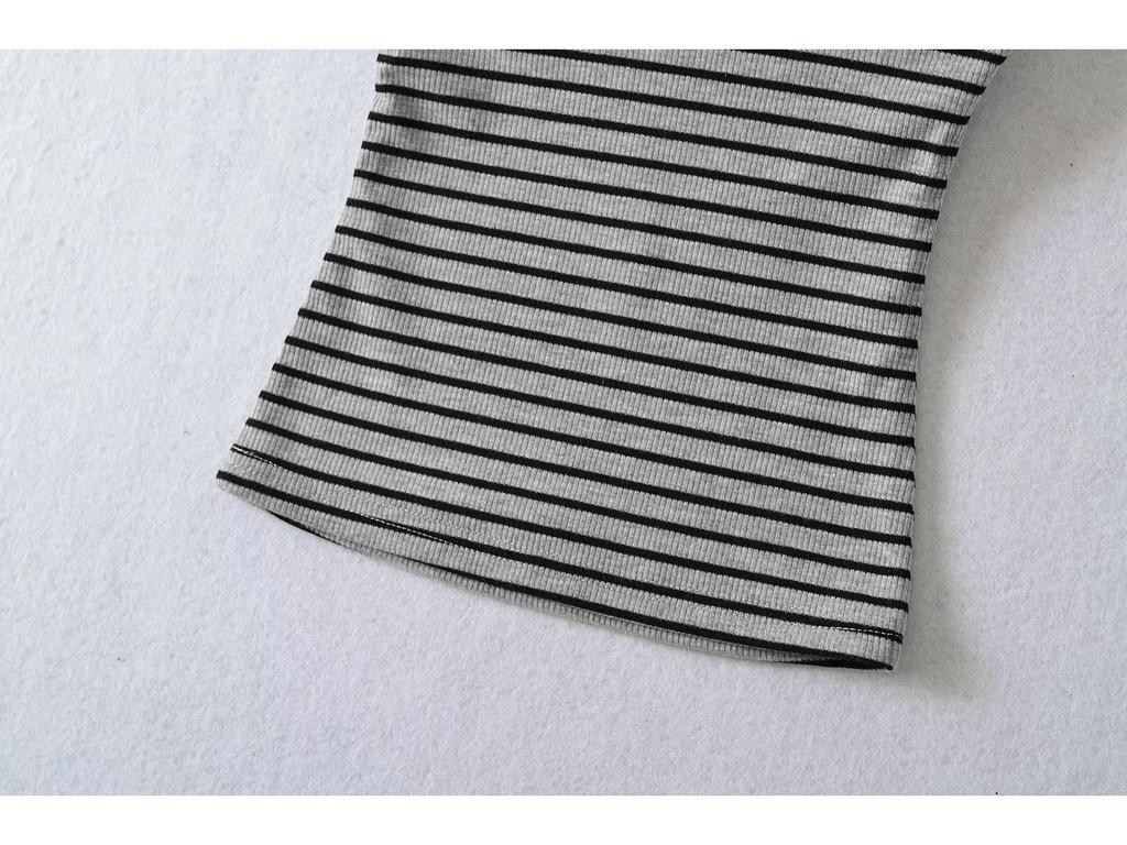 Hongkongský retro šik pruhovaný top pro ženy - Slim fit jarní/letní módní vesta