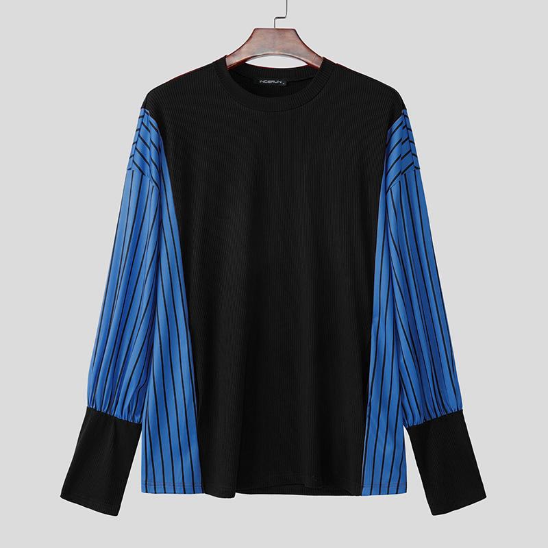 

INCERUN Мужские повседневные пуловеры с длинным рукавом и цветочным принтом в стиле пэчворк S чёрный