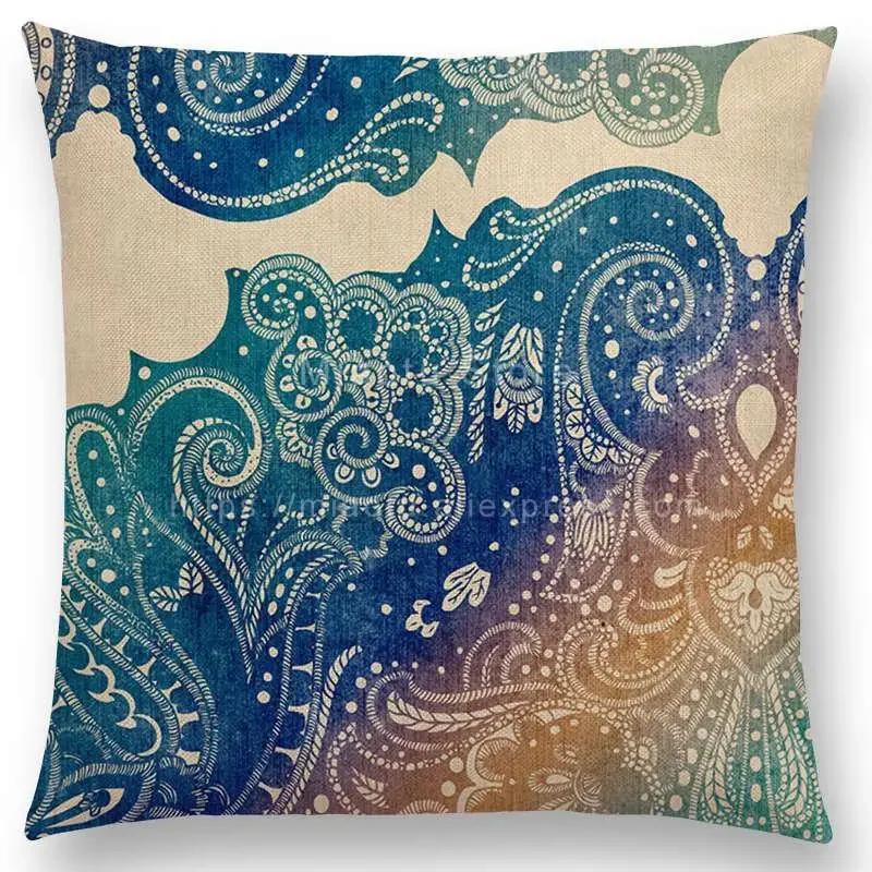 Schönes Blatt-Blumenmuster Mandala Kissenbezug Jahresringe Wunderschöne Blumen Drucke Sofakissenbezug Heimdekoration Dekorativ