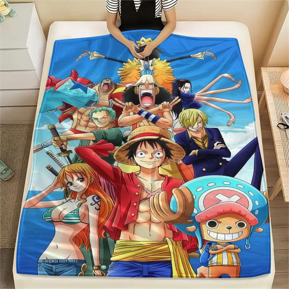 1pz Una Pezzo Monkey D Luffy Coperta in Flanella Fantasia Adatta a Tutte le Stagioni per Arredamento Casa Calore e Comfort Regali Regalo Festivo