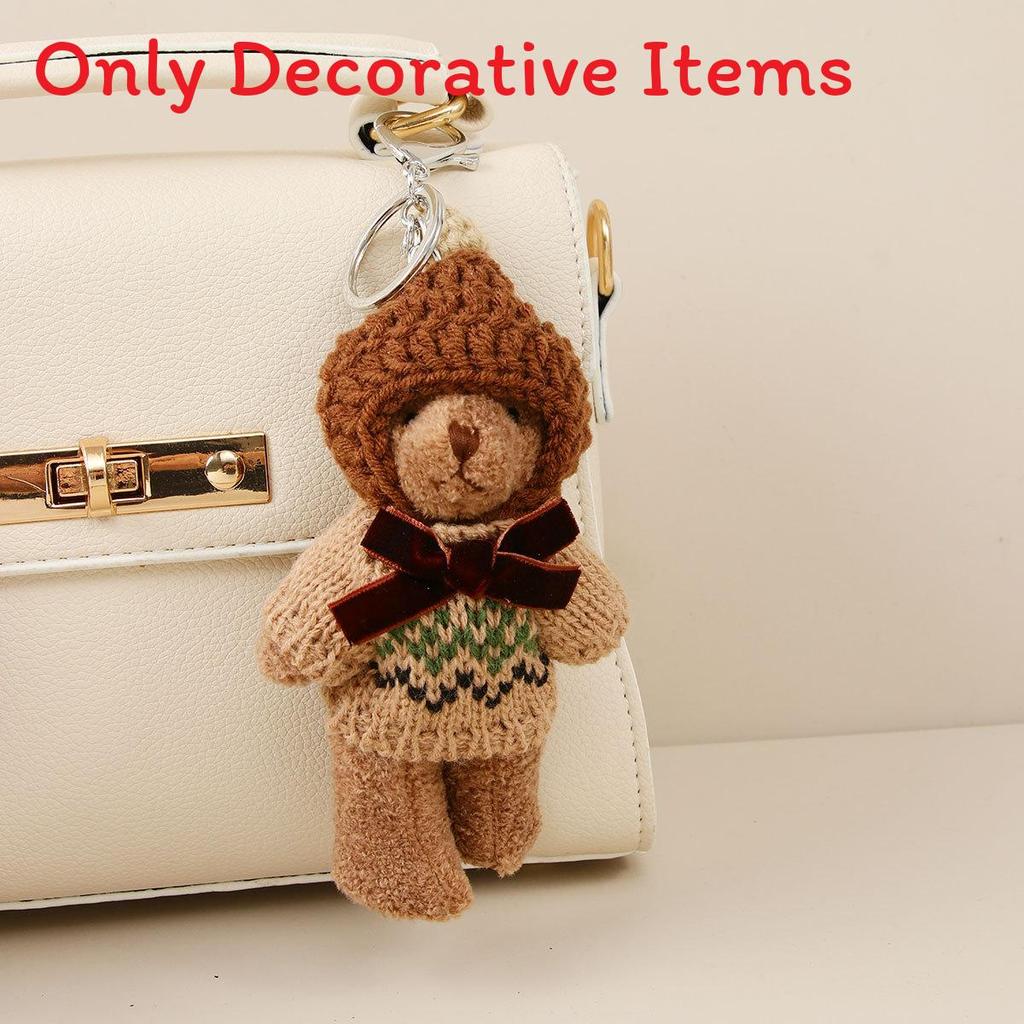 Plush Bear Keychain With Cartoon Animal Pendant For Bags And Gifts